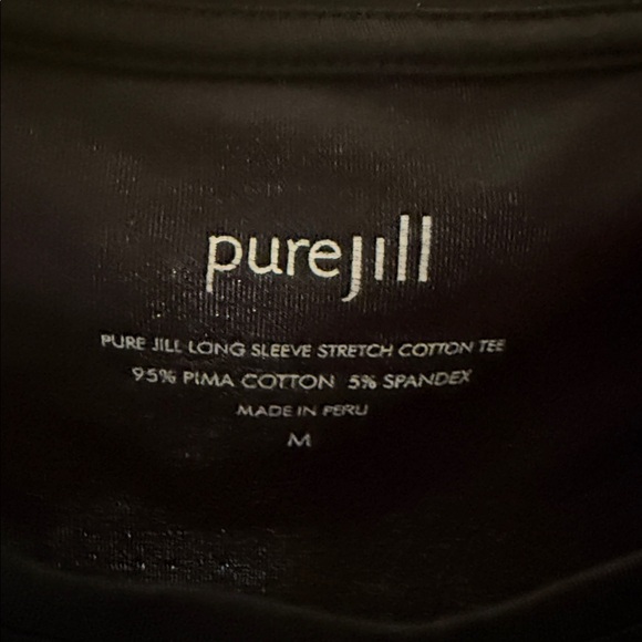 J.Jill Pure Jill Black Pima Long Sleeve Stretch Cotton Tee - Picture 2 of 5